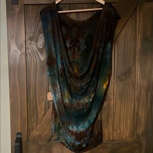 Multicolor Tie-Dye Drape Dress